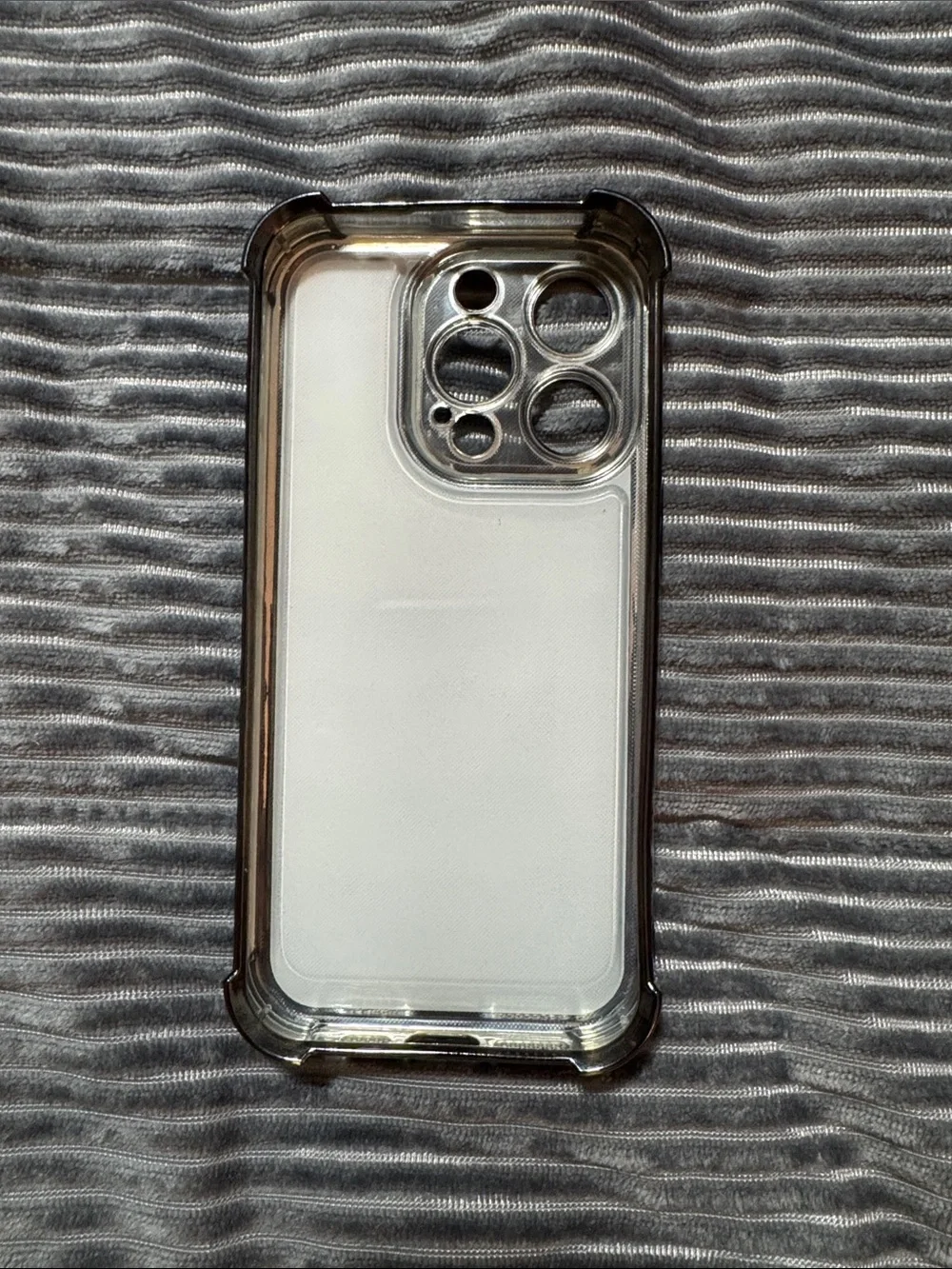 Sleek White Golf Ball Textured Phone Case with Black Trim for iPhone 15 Pro